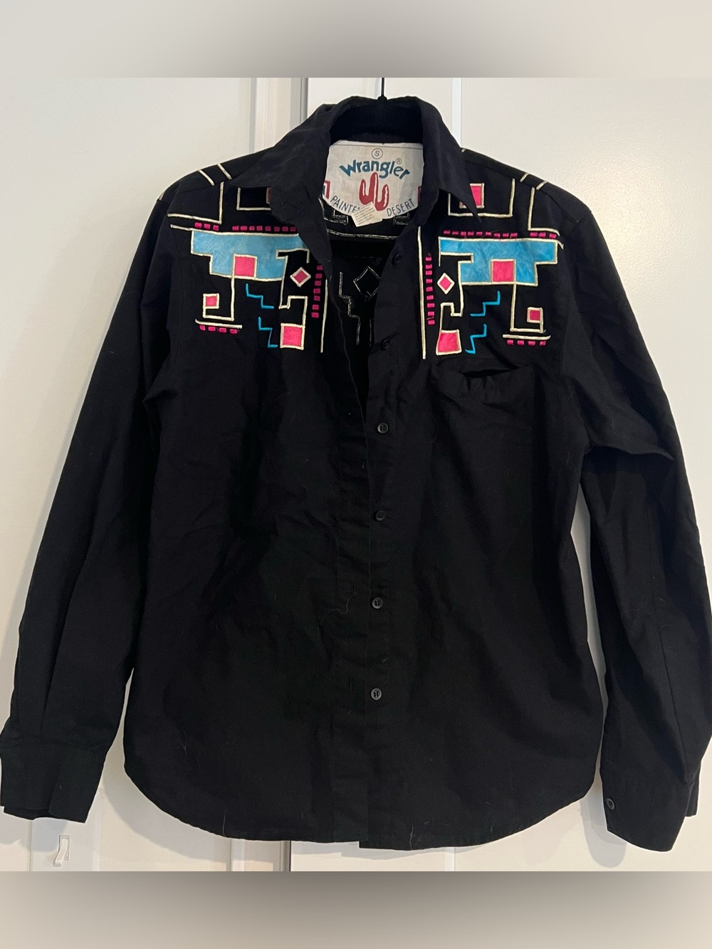 Wrangler Black Western Embroidered Shirt l S